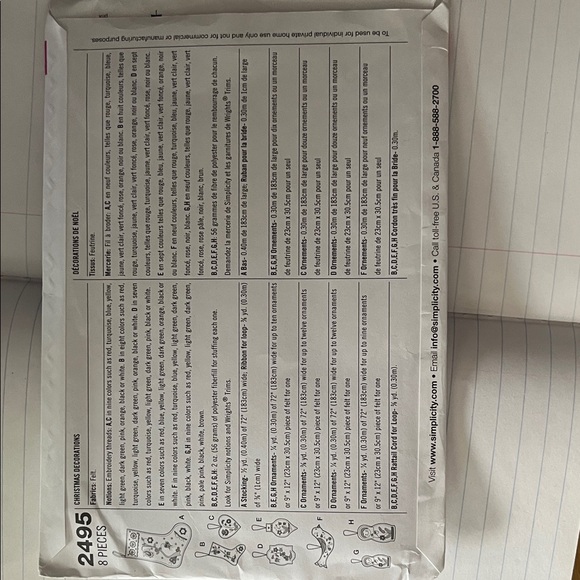 Simplicity Colorful Stocking Pattern - Felt Project. - Picture 2 of 2